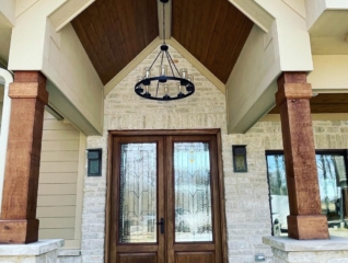 Wood accent at entry